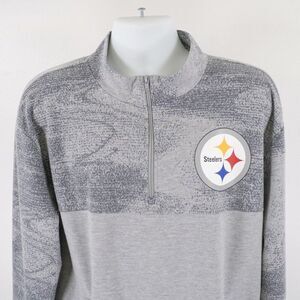 NFL Steelers‎ 1/4 Zip Sweater Gray Team Apparel XL